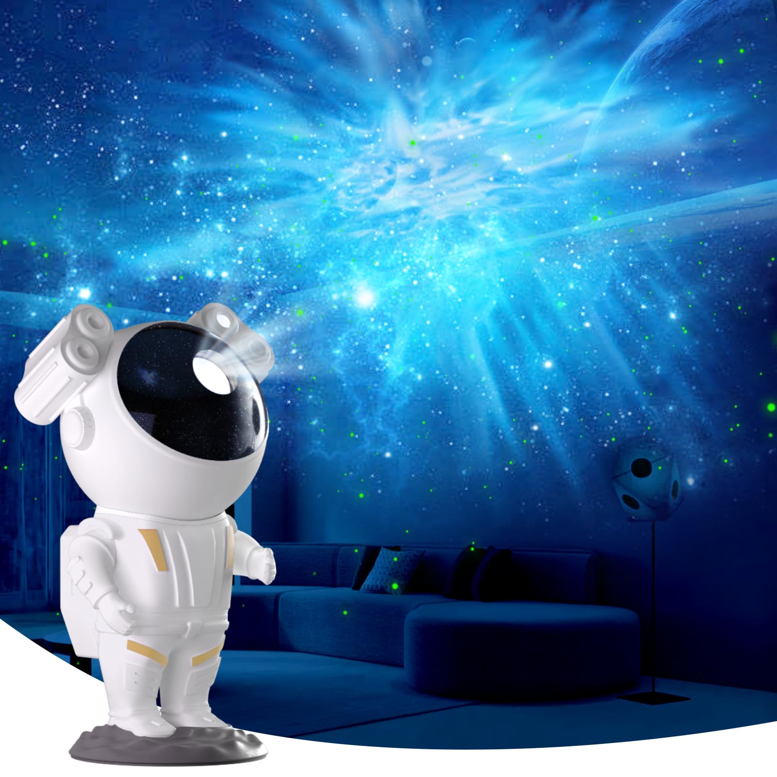 Astronaut Starry Sky Projector: Vivid stars/nebulas. 90° adjustable, eco-safe. Unique cosmic visuals—pure magic!
